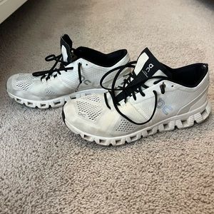 On Cloud X Running Shoes (White with black detail)